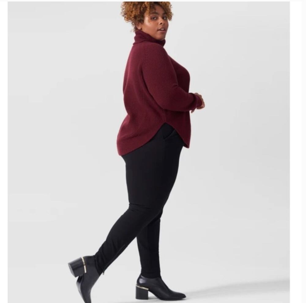 Universal Standard Nicole Cashmere Blend Turtleneck Sweater 4XS NWT Oxblood Red